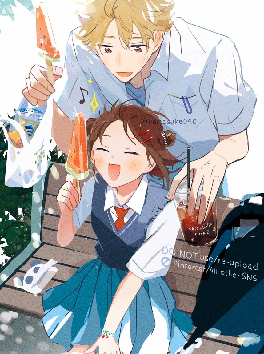 跃动青春动漫仲夏狂欢季 小美和志摩的虾肉时光吃西瓜必备.绘：1yamasuke0