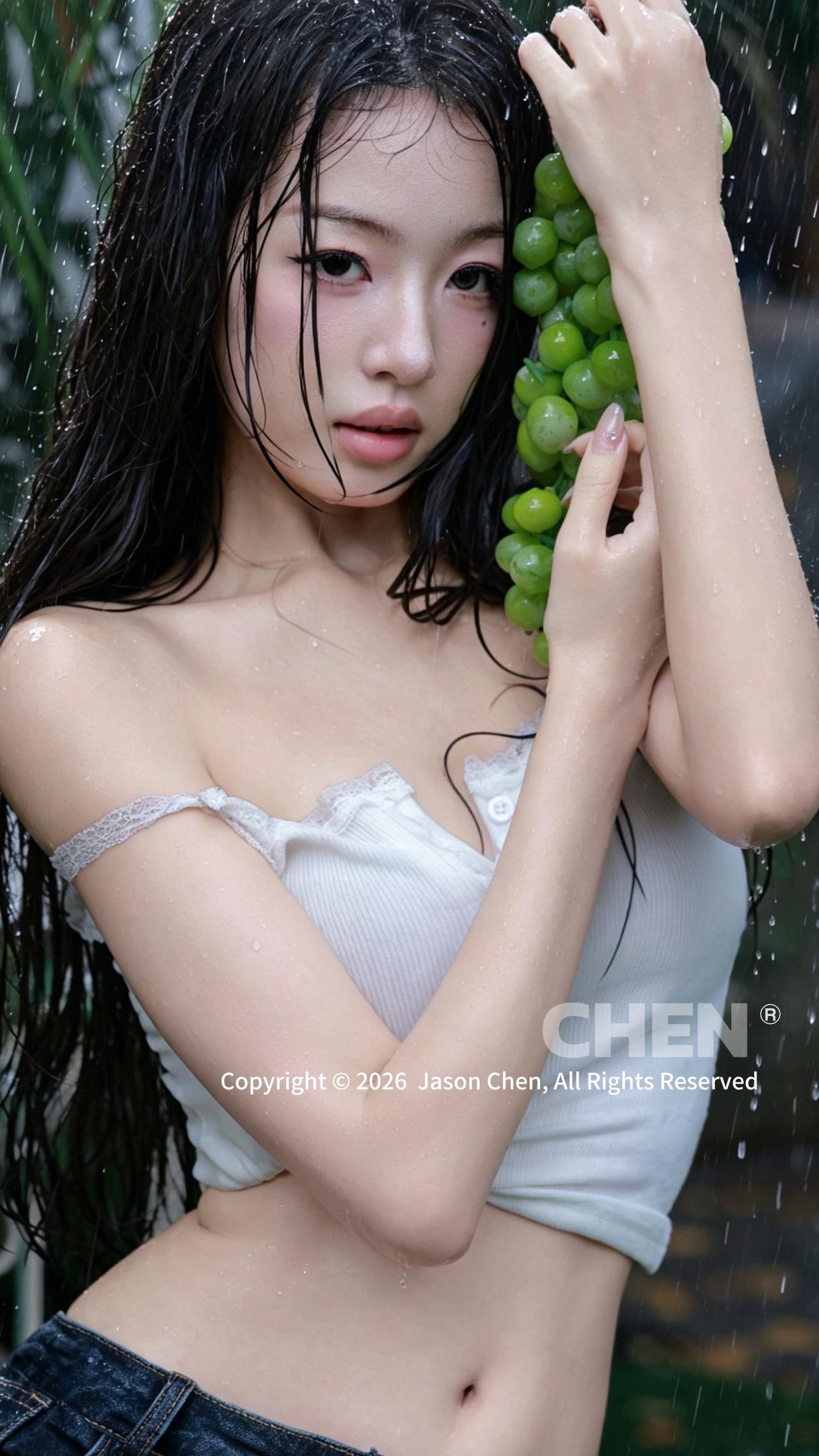 辣妹拍照 美女车模 纹身女孩你们喜欢吗 户外人像 青葡萄