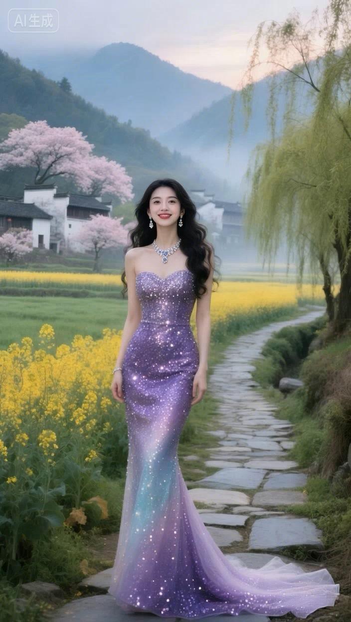 七绝●醉美山村/古韵  

樱红柳绿菜花鲜，
色彩斑斓百卉妍。
美丽山村如画卷，