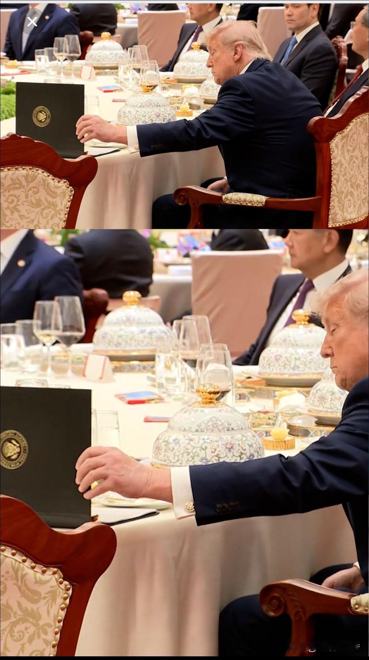 川普是在琢磨，这道好吃的菜，到底叫个啥啊！
图  自CNN