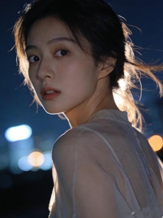 回望
 
夜影轻笼发，回眸见浅光。
风牵衣上软，灯落鬓边凉。
旧事随云淡，初心与