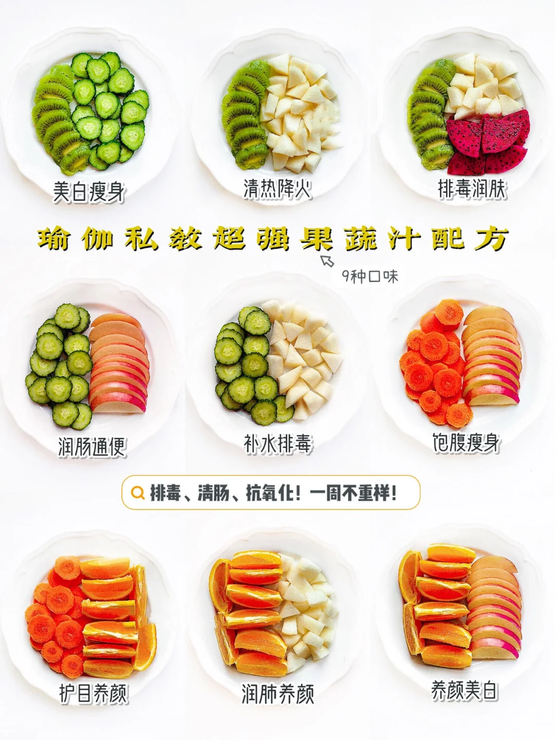 减脂期自制超强排毒果蔬汁！健康美丽喝起来