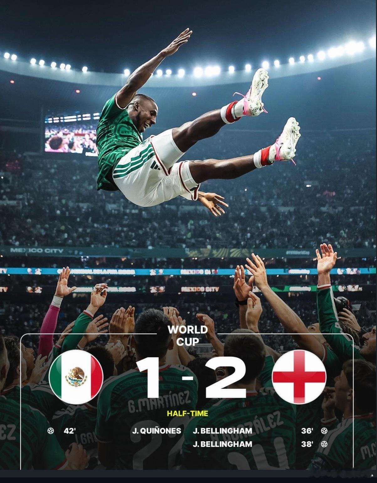 世界杯围观世界杯墨西哥半场1比2英格兰上半场墨西哥暂时1-2落后英格兰 聊城