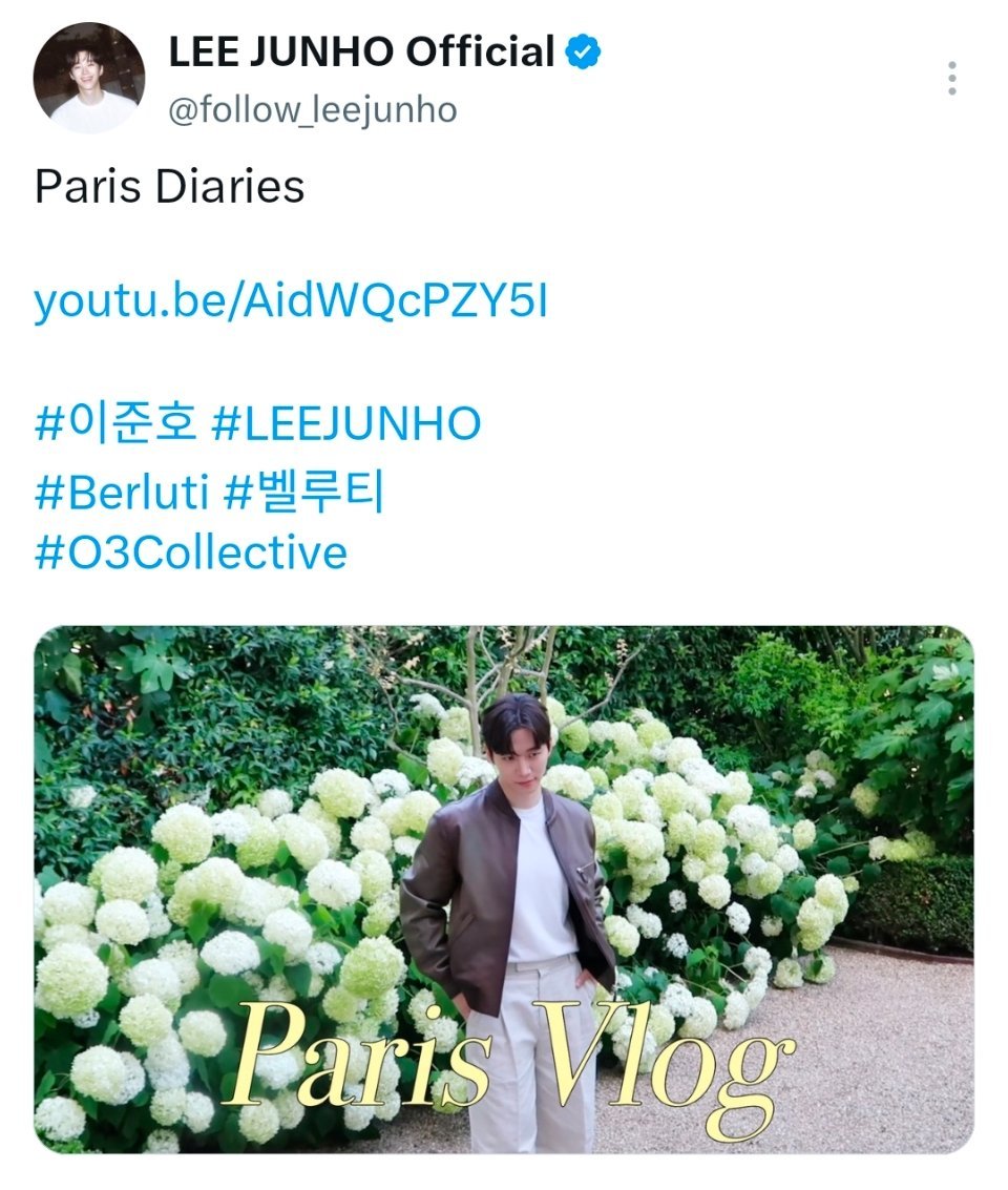 2PM 李俊昊260723官X：Paris Diaries 