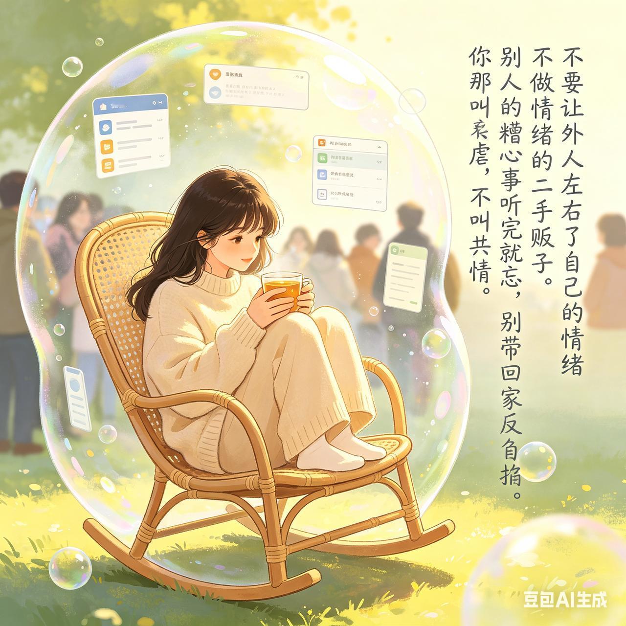 别让外人，左右你的情绪
 
生活里总有人带着抱怨、指责和负能量靠近，
随口一句话