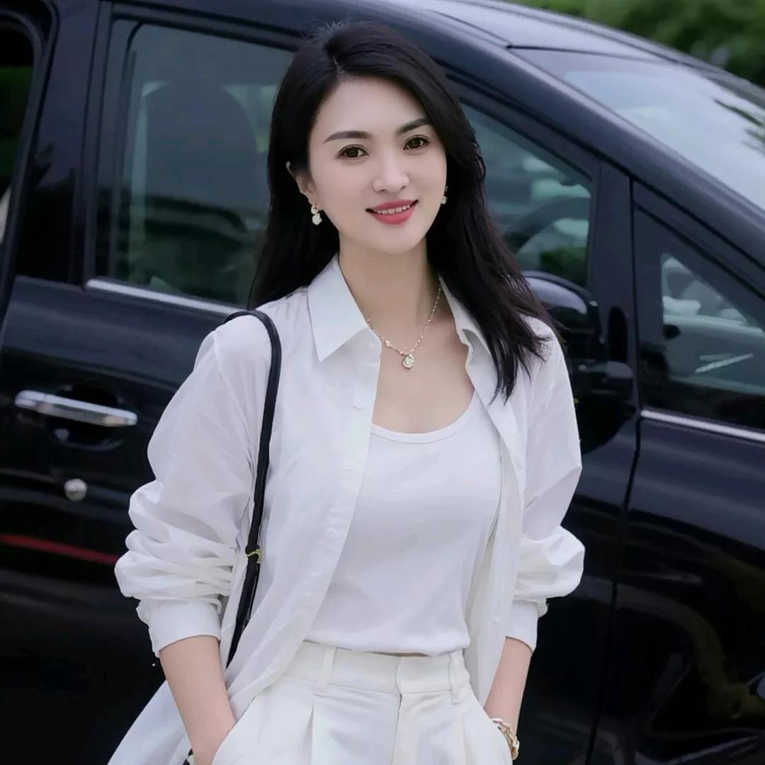 优雅白衣女郎，手拿包包，微笑迷人。绿裙侧颜随拍 鲜花白裙女孩 红礼服气质美女 贵