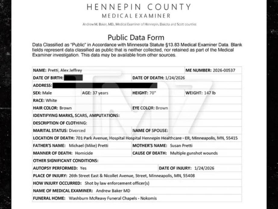 根据验尸官的报告，亚历克斯·普雷蒂在明尼苏达州的死亡已被正式定性为凶杀案。

文