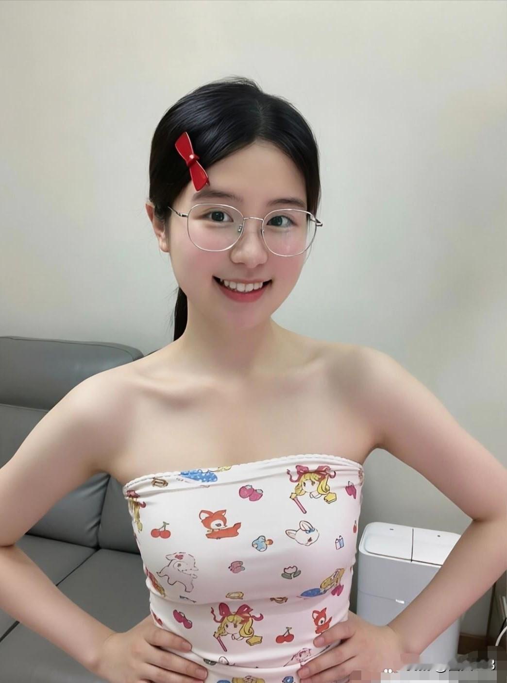 清纯，挺可爱的！