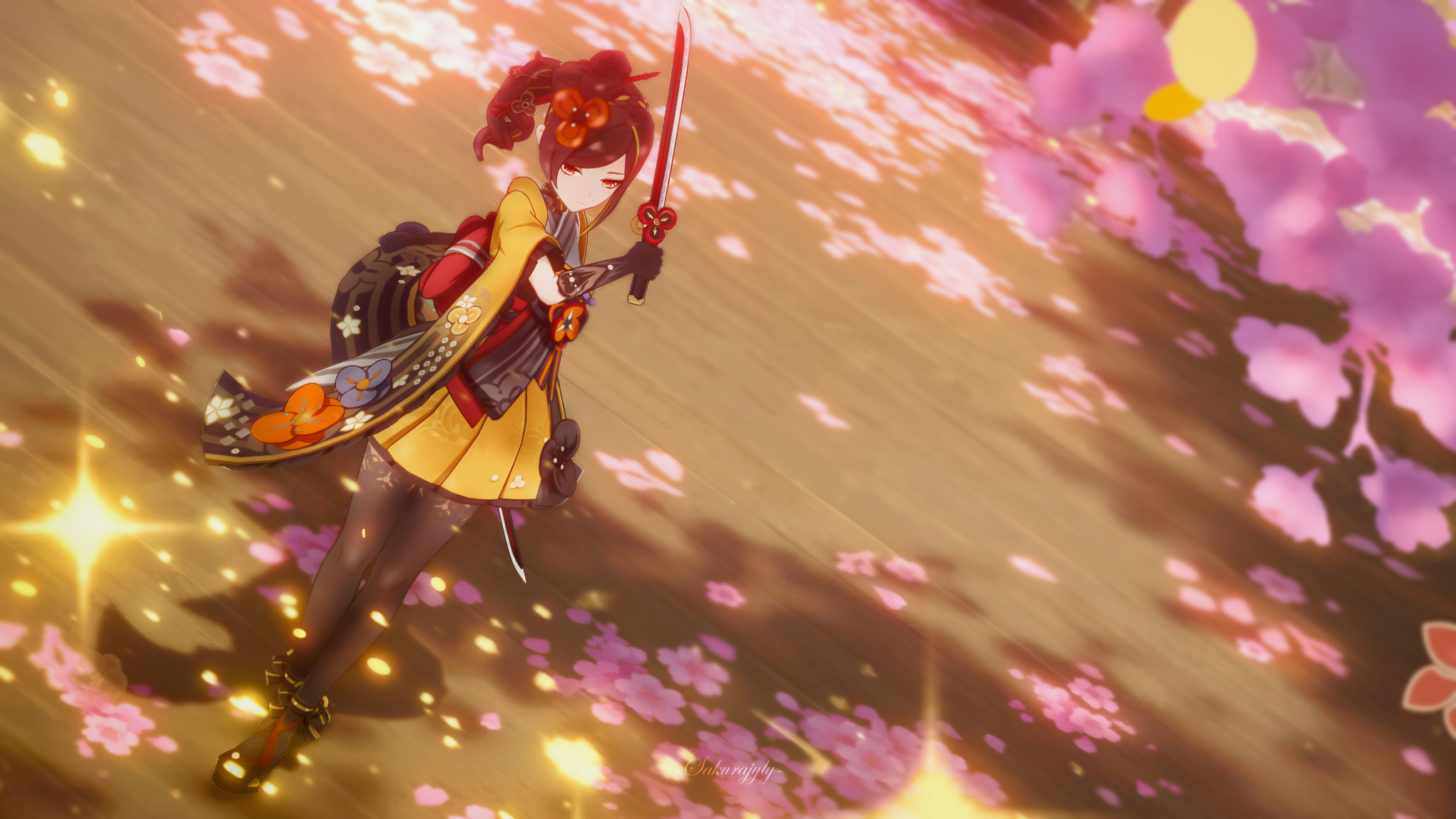 #原神[超话]##原神4.6版本##原神4.6版本二创#「 绯樱 」锦绘染绯樱，