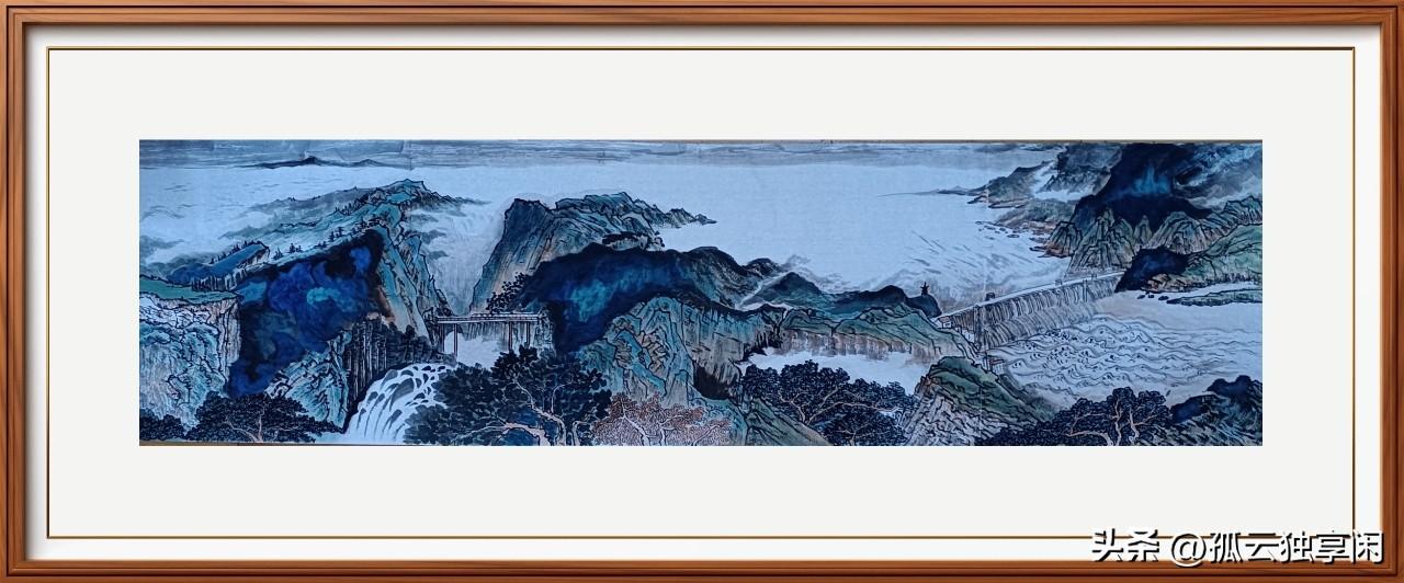 完成六尺对开国画《三峡大坝》的绘制。