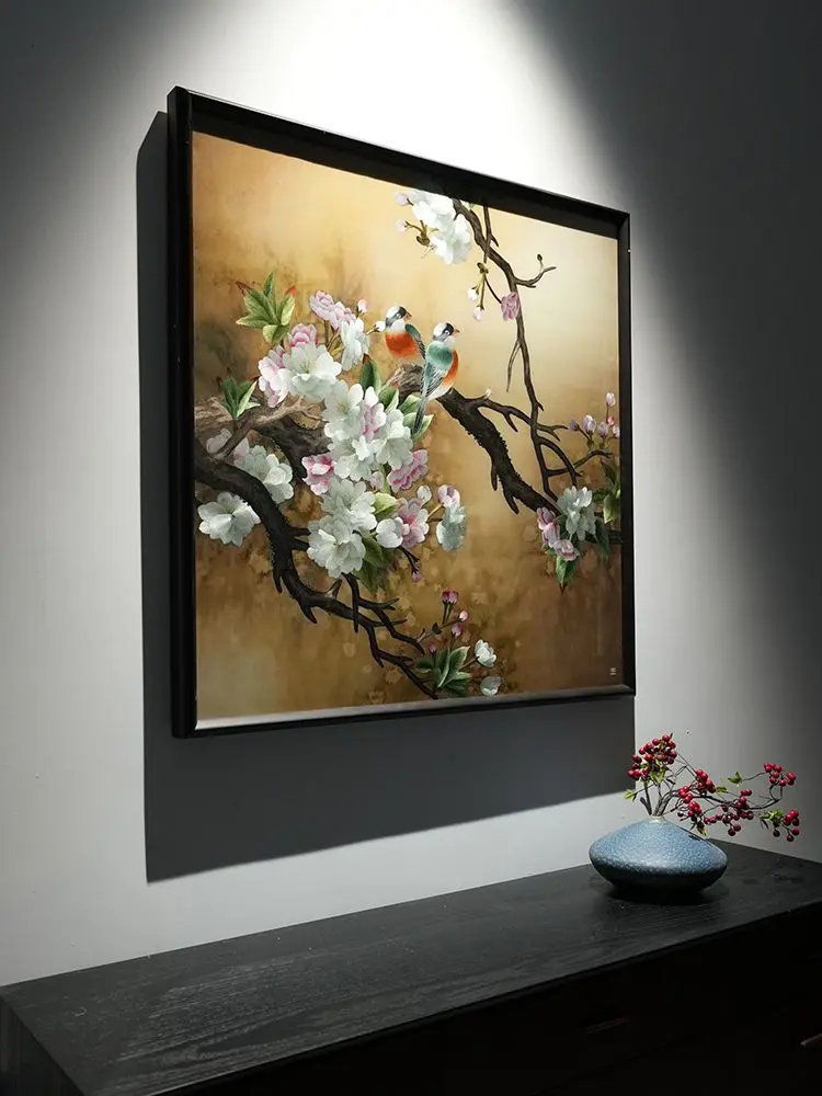 方寸之间，藏着苏绣的春日浪漫 ✅ 非遗手工苏绣工艺：花瓣渐变、羽毛纹理...