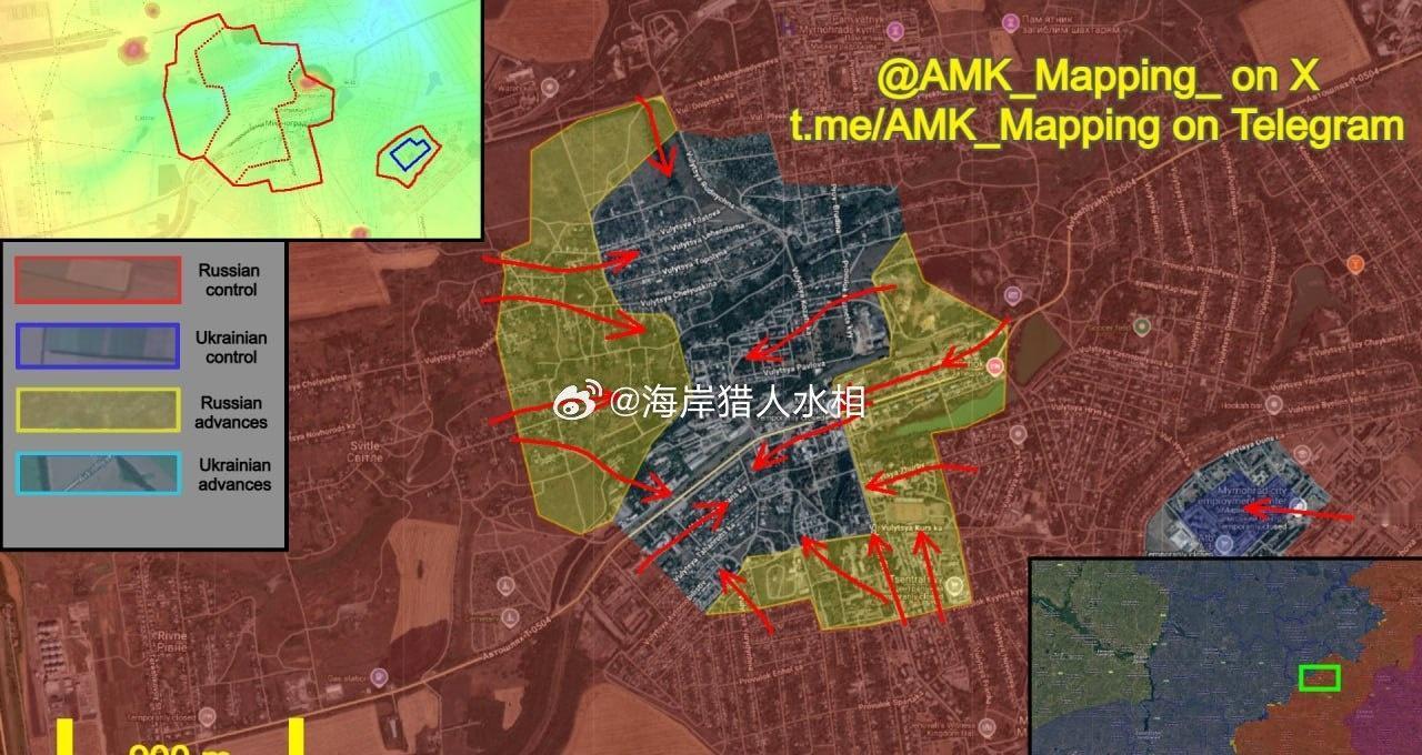 红军村方向，俄军正在完成对米尔诺格拉德的清理行动，而乌军有组织的抵抗力量已彻底崩