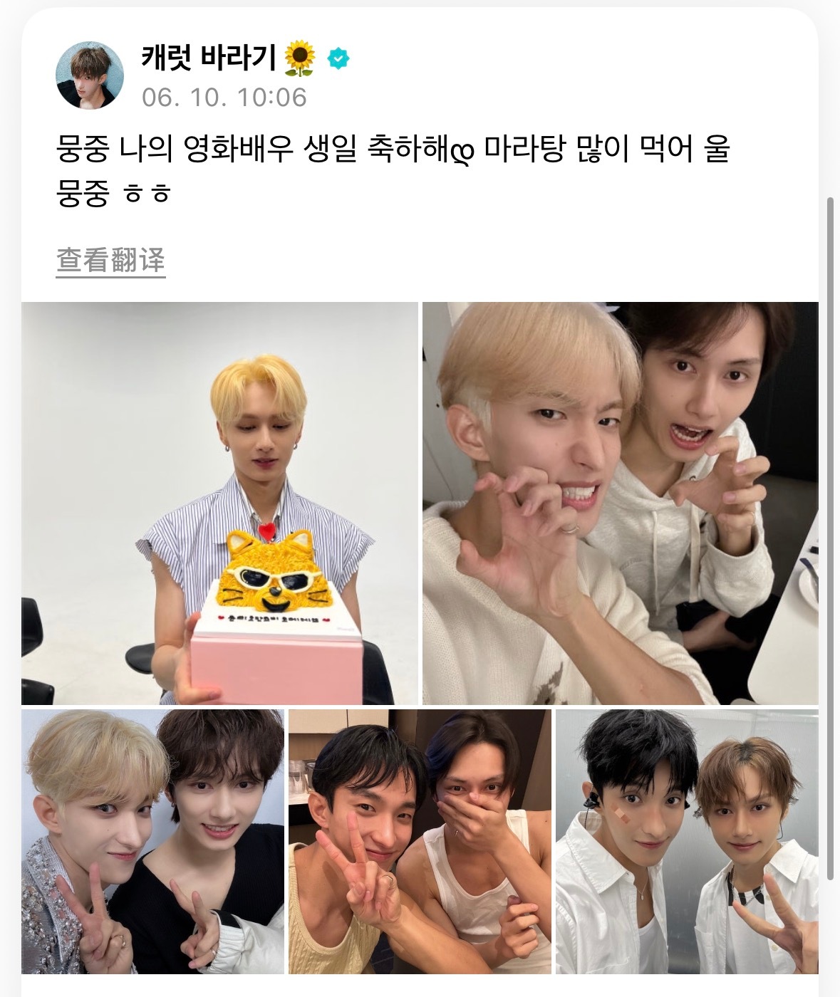 文俊辉0610生日快乐 260610 wvs🍕：懵俊 我们的电影演员生日快乐 