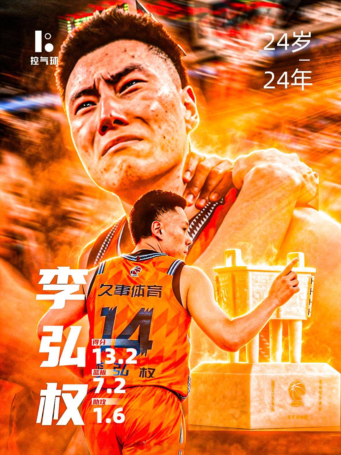 五轮总决赛稳稳立足内线，篮板拼抢、定点得分样样在线，李弘权用实打实的数据兑现努力