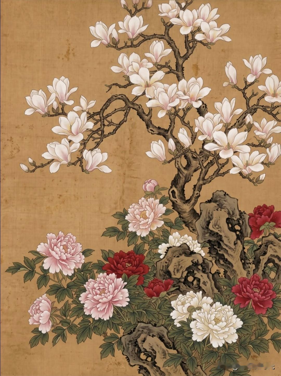 玉堂春满，牡丹盛放，富贵两相欢。
酌月绘国画素材分享
富贵国画 新中式牡丹画