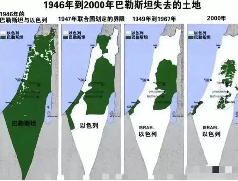 1946年：以色列面积不到500平方公里;2023年：以色列面积2.8万平方公里