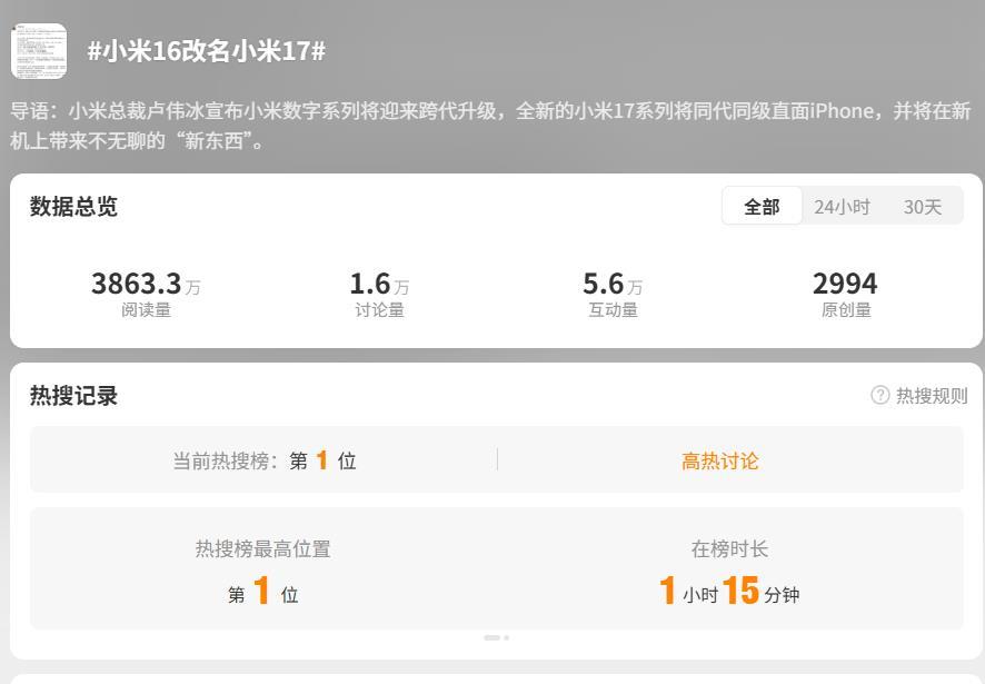 小米16改名小米17，雷军：跨代升级，全面对标iPhone，