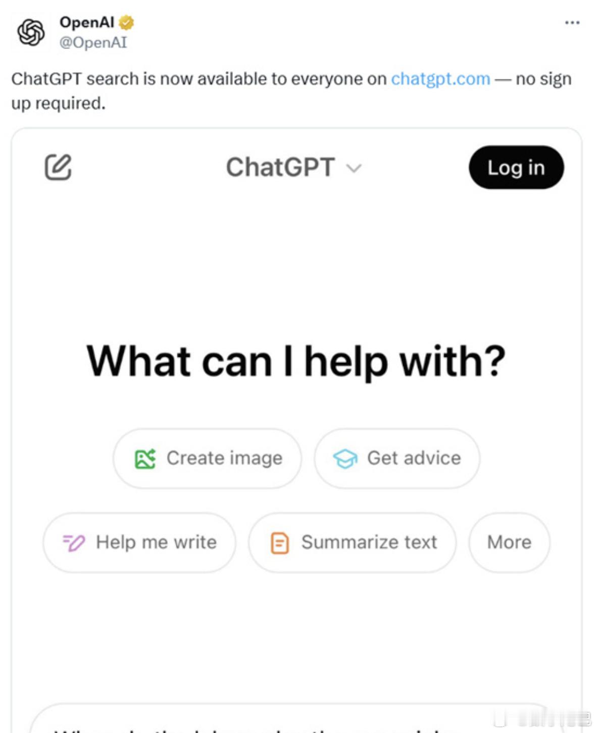 免费！无需注册！OpenAI 宣布向所有用户开放 ChatGPT 搜索功能 美媒