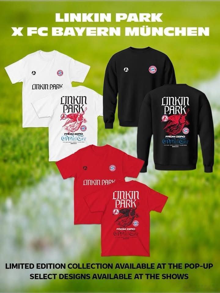 🚨拜仁慕尼黑足球俱樂部與林肯公園樂團聯名系列❤️🤍Linkin Park將於