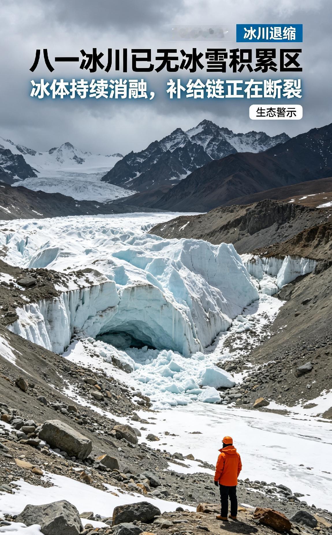 警钟敲响！八一冰川彻底失去冰雪积累区，西北水源面临什么变化？
 
曾经白雪皑皑的
