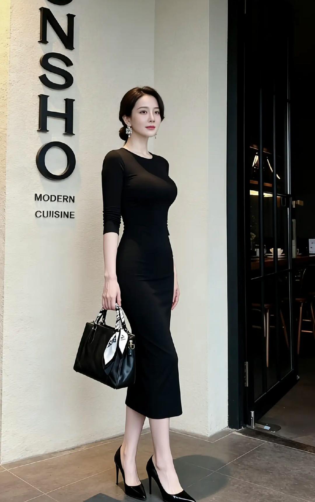 什么样的穿搭可以成为气质女神? 黑裙映月影，风姿入画来。