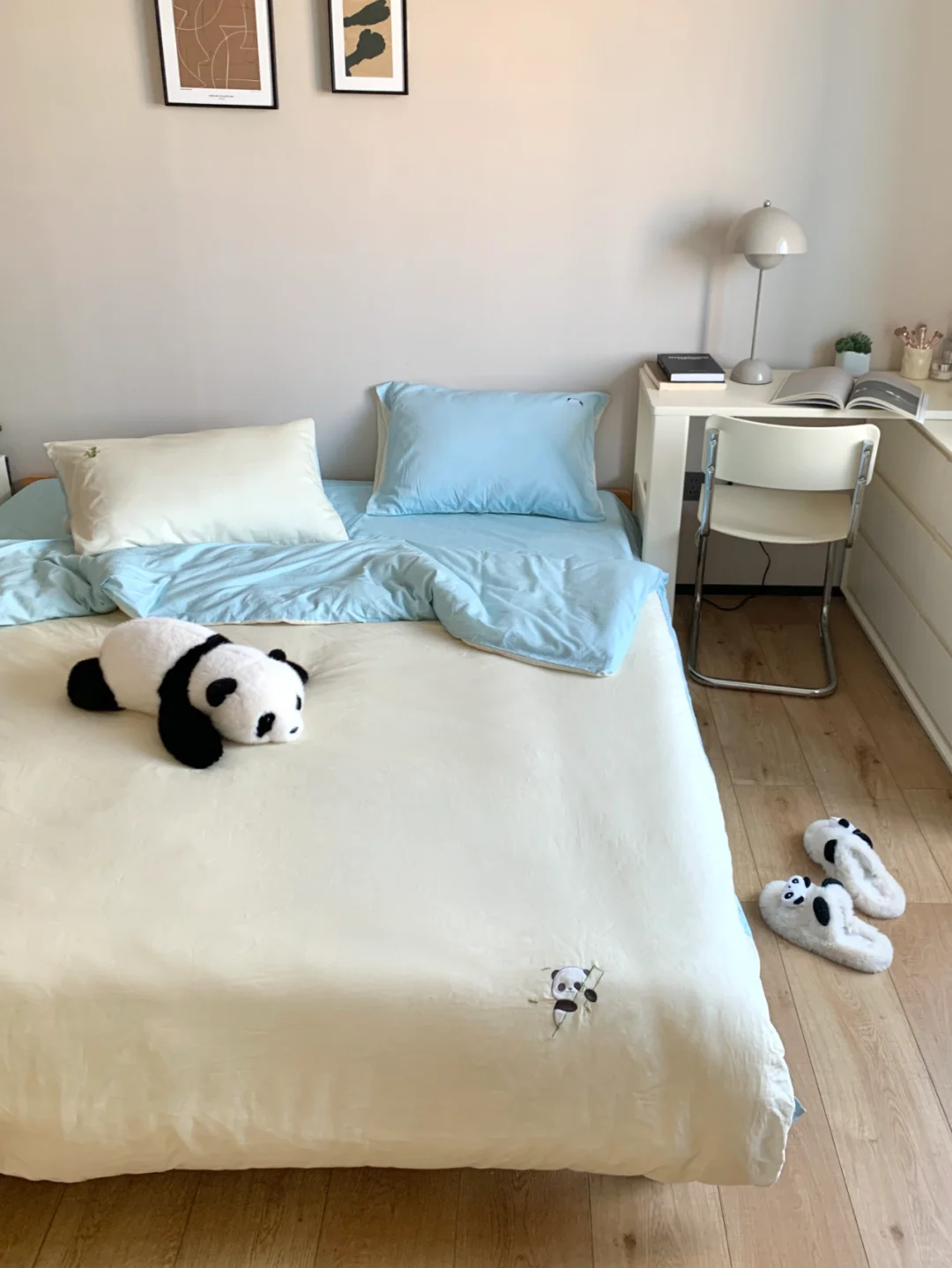降温啦！给小窝铺上软糯糯的熊猫四件套