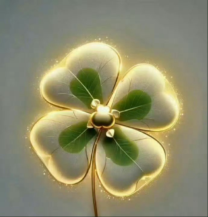 金色幸运草，带给你惊喜，好运。明天如愿 !!! 