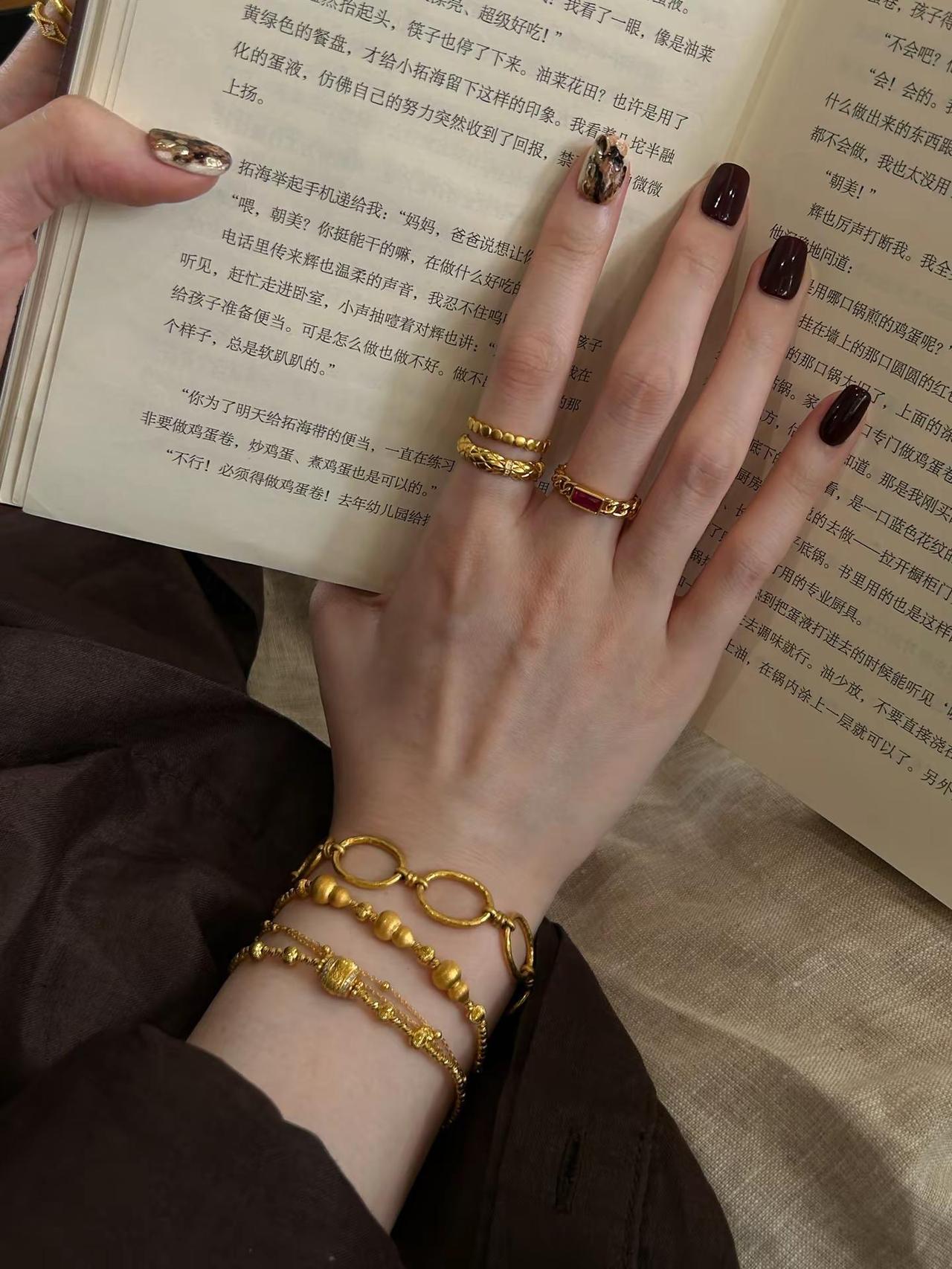 黄金天菜💍。黄金戒指 首饰 黄金 种草