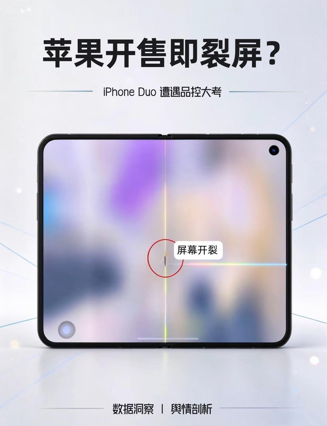 开售即裂屏？苹果折叠屏遭遇品控大考。苹果折叠屏首发陷入品控争议，官方随后开放换机