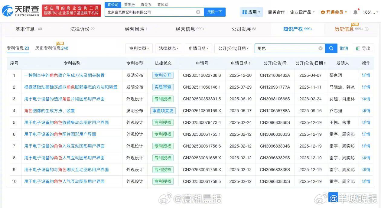 #爱奇艺已申请角色图像生成专利#近日，爱奇艺CEO龚宇在“2026爱奇艺世界大会