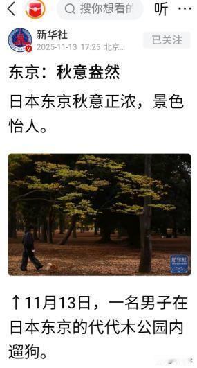 【新华社发了一组耐人寻味的图片，背景是日本东京的代代木公园】全网都在对日本首相高