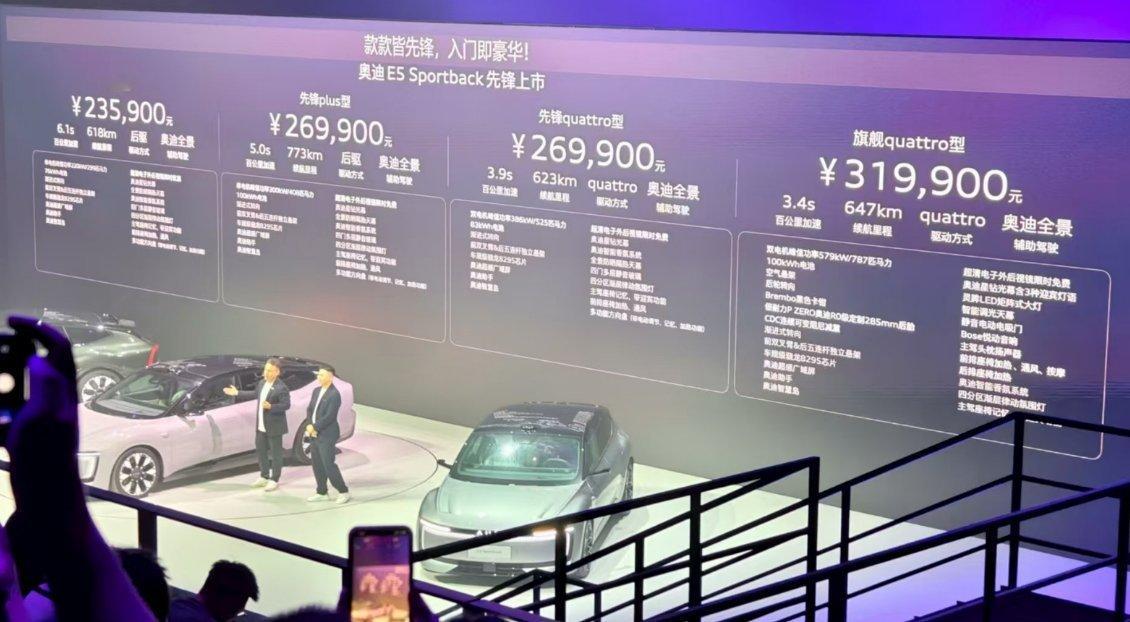万元权益后奥迪e5进入22万级 都是瓦罐子风格，AUDI E5 Sportbac