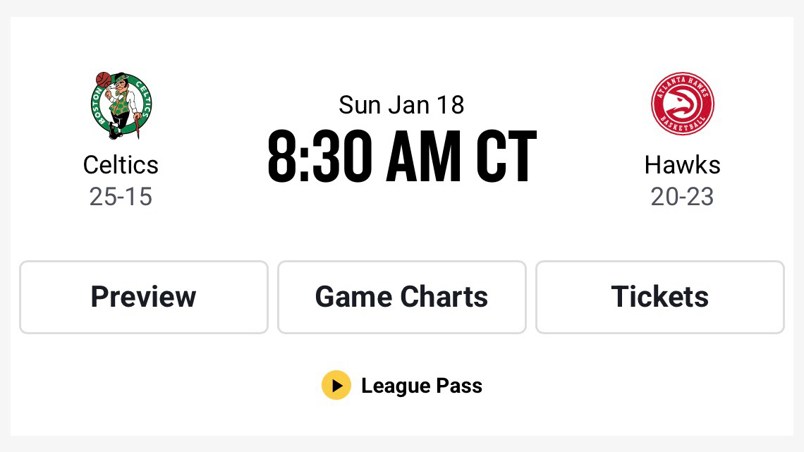 凯尔特人国度 直播预告 : 明早08:30【 2025-26赛季 】 NBA常规