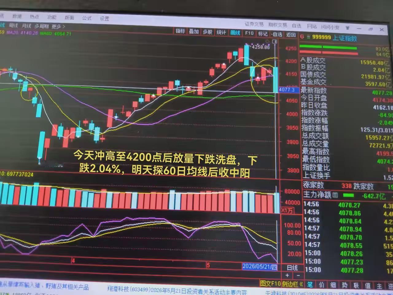 今天放量下跌主要是主力诱多后砸盘，加上尾盘恐慌盘集中出逃，叠加牛市急跌调整，多因