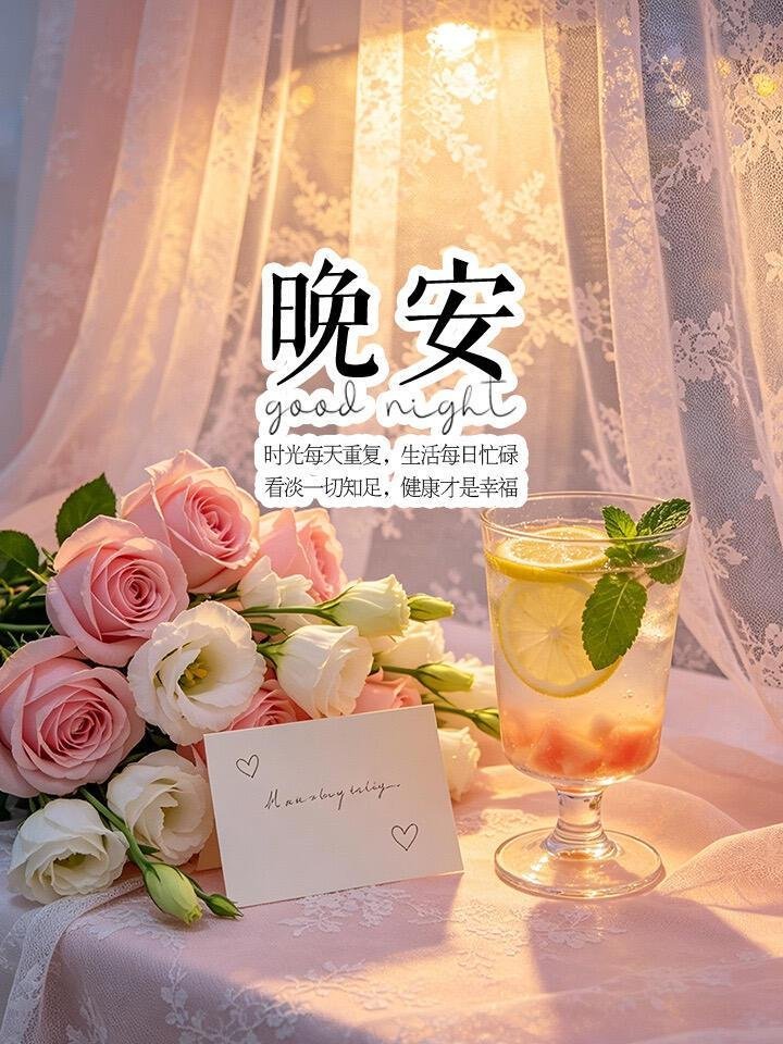 晚安[超话] 夜轻轻柔柔地来了，像母亲的手拂过额头。放下赶路的脚步吧，好好抱抱自