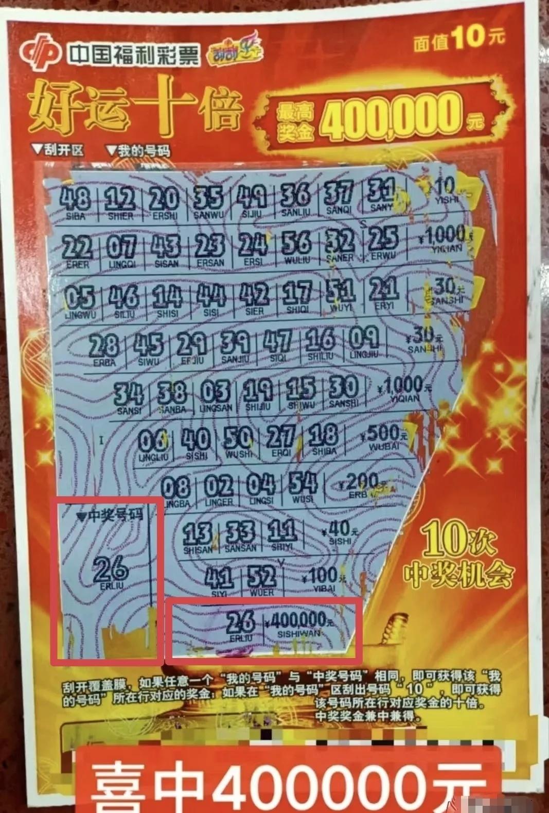 来沾沾财运！梅州一彩民刮中40万元

近日，梅州市梅江区的44071012福彩销
