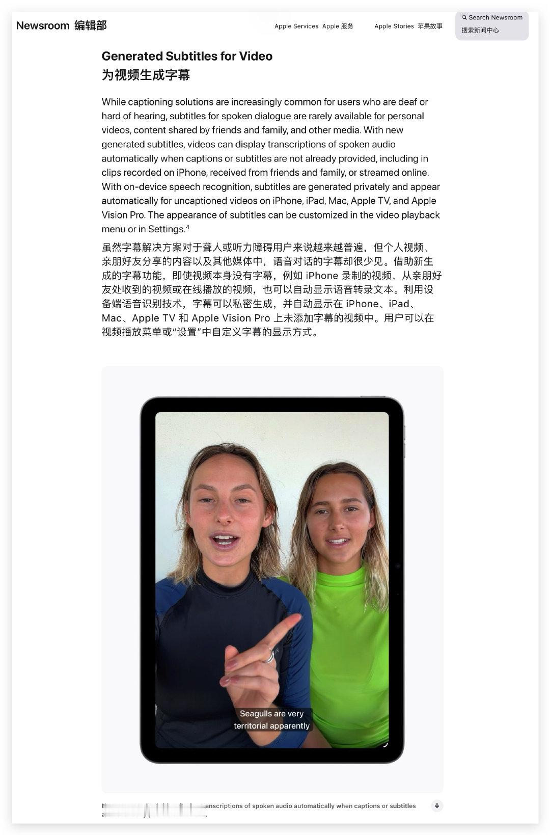 今年的辅助功能还在宣传实时翻译字幕。突然觉得 Apple Intelligenc