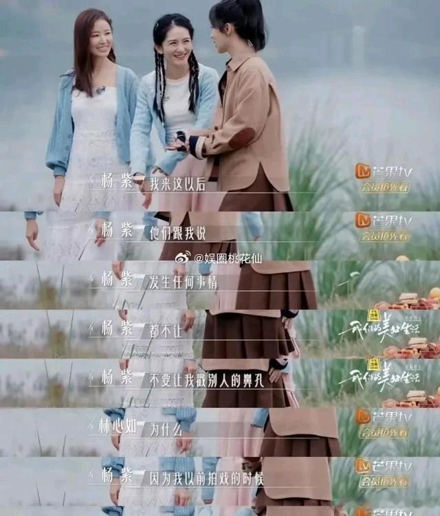 杨紫在综艺《我们的美好生活》自曝：被工作人员叮嘱发生任何事都不要戳别人鼻孔。林心