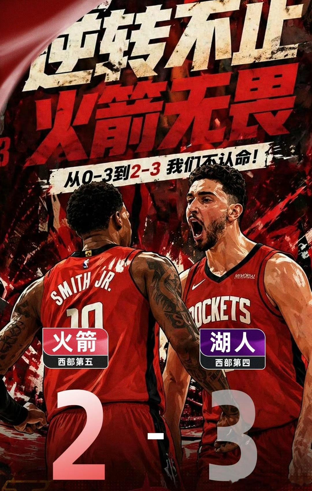 休斯顿火箭队在 0-3 落后的绝境下展现惊人韧性，连赢两场将系列赛比分追至 2-