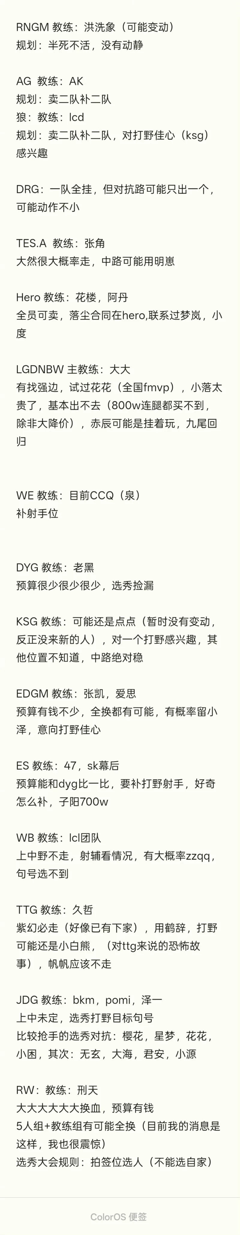 瓜主爆料WB上中野不走，RW侠五人组加教练都可能会动所以快手又大概率整整齐齐了吗