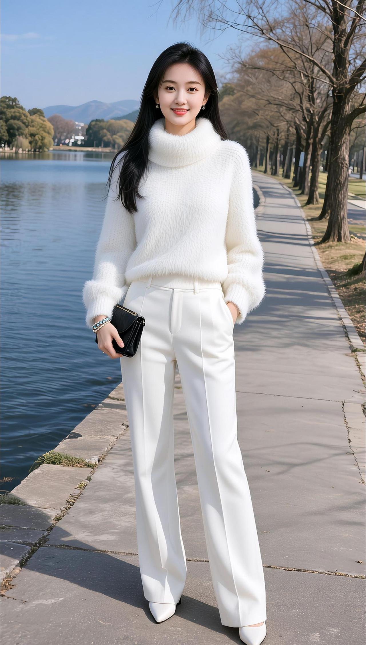 AI冬日白系写真 抖音ai创作