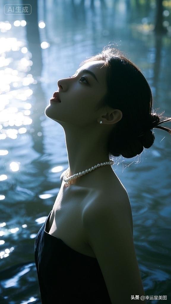 梦幻蓝调下的仙女，轻盈飘逸，宛如仙境中的精灵。