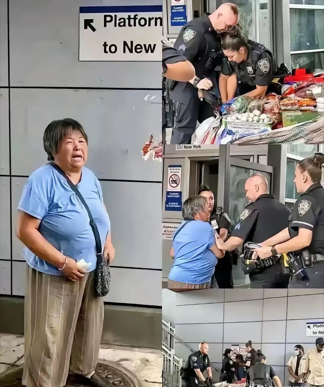 这位华裔老太太，在漂亮国摆地摊，结果货物全部没收，罚款2100刀乐，那表情让人看