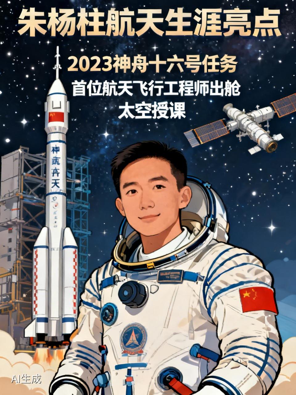朱杨柱的航天生涯亮点满满！他打破20多年选拔规则，以大学副教授身份入选我国首批航