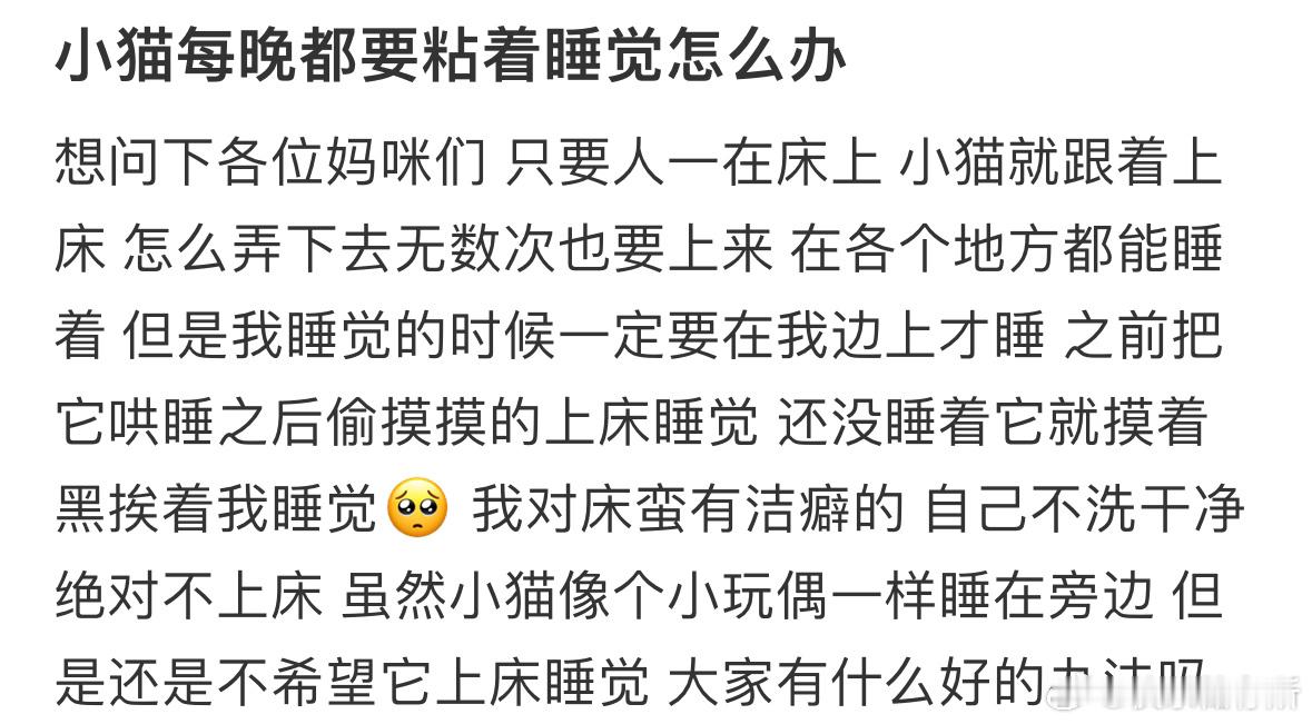 小猫每晚都要粘着睡觉怎么办❓ ​​​