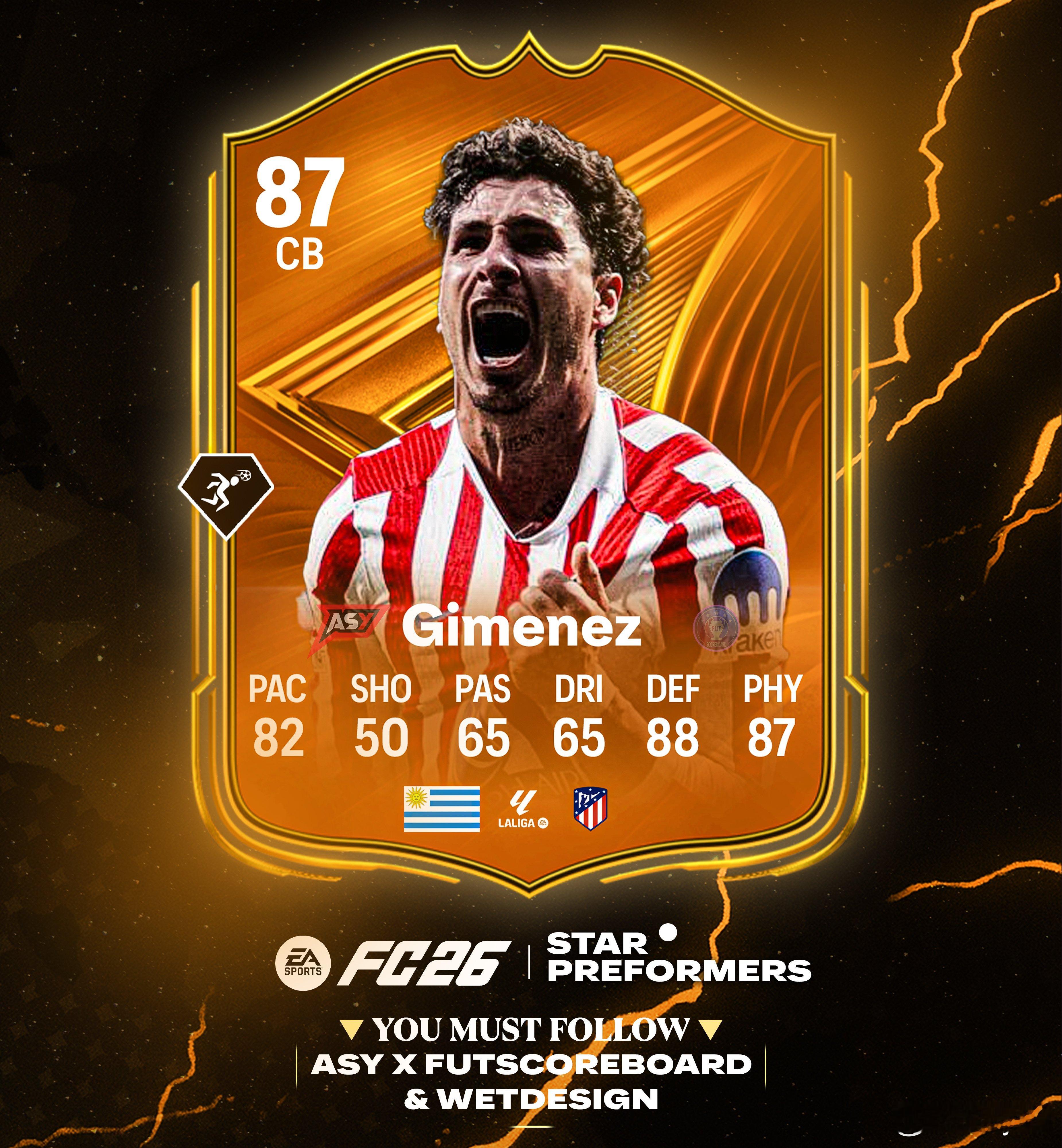 璀璨明星希门尼斯的球员卡确认。FC26