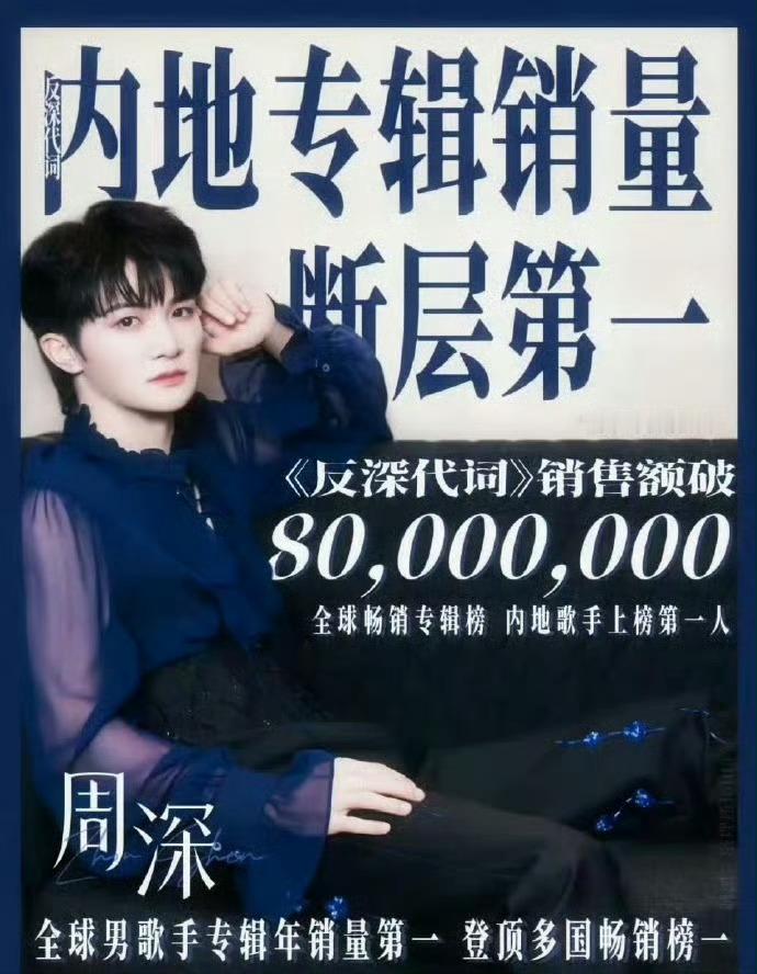 周深《反深代词》销量破8000万了 