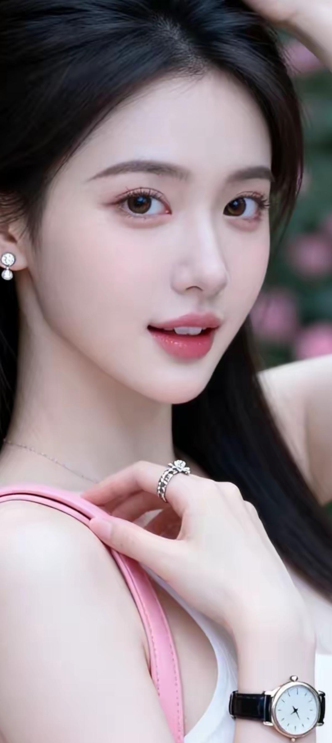 甜美少女风，粉色包包与耳环的完美搭配，尽显青春活力！💕💖💗