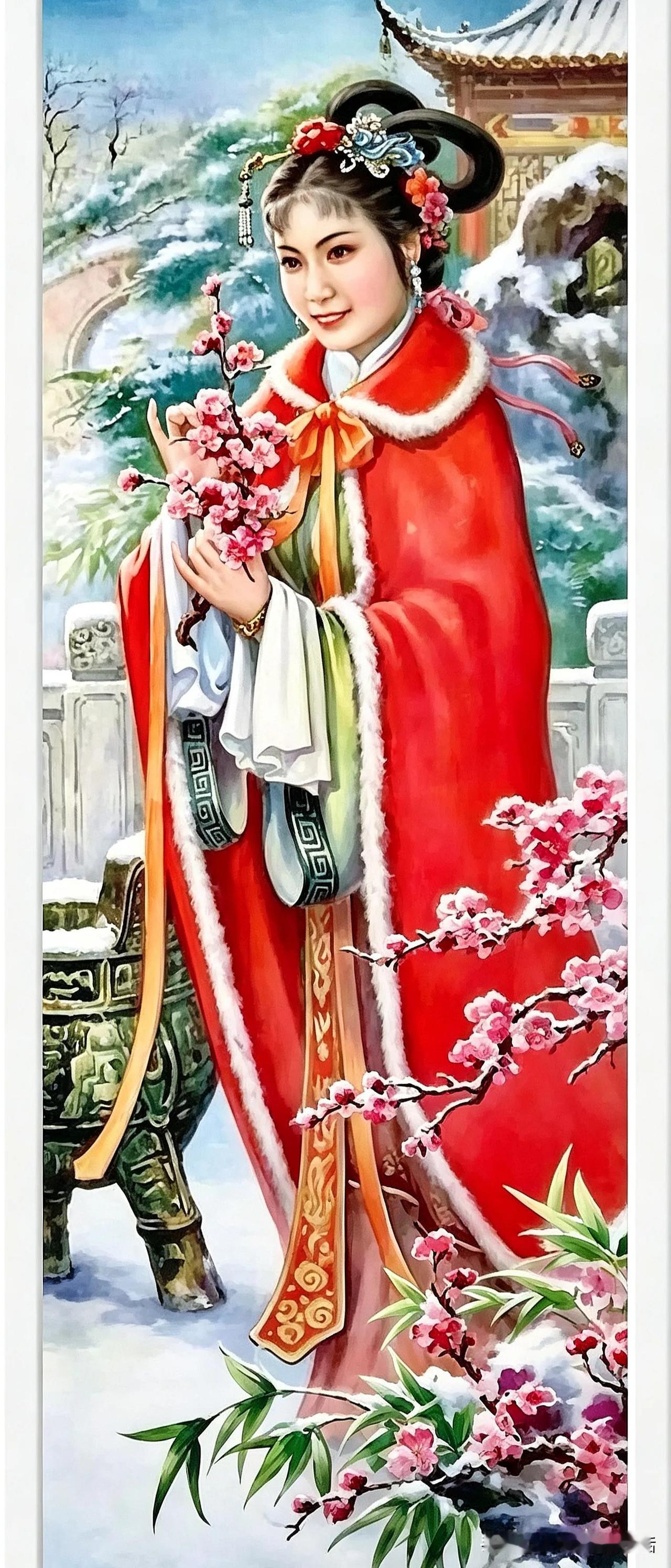 红袖添香夜，花影映窗纱。