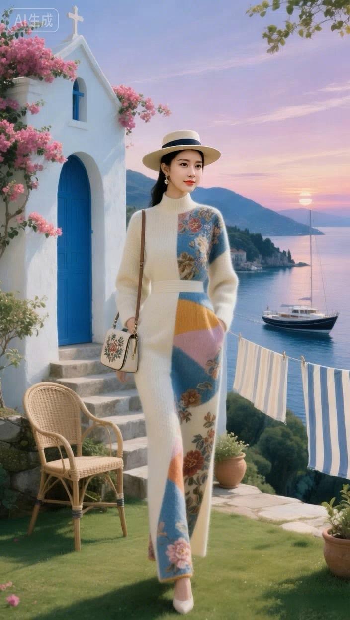 七绝●湖光晚霞/古韵  

山庄屋顶杜鹃花，
美女湖边赏晚霞。
自在悠闲真惬意，